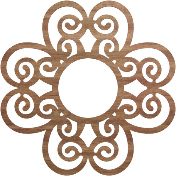 Ekena Millwork Cohen Wood Fretwork Pierced Ceiling Medallion, Walnut, 28"OD x 9 5/8"ID x 1/4"T CMWP28X28X0250COWA - main